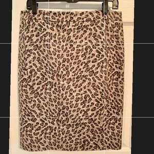 Ann Taylor Loft leopard print pencil skirt